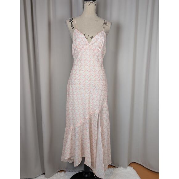 Cotton Candy LA Floral Print Spaghetti Strap Maxi Dress Blush Pink Size L - Picture 12 of 16